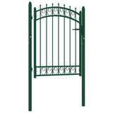 Vidaxxl portail avec pointes de lance 100x125 cm acier vert - afbeelding 1