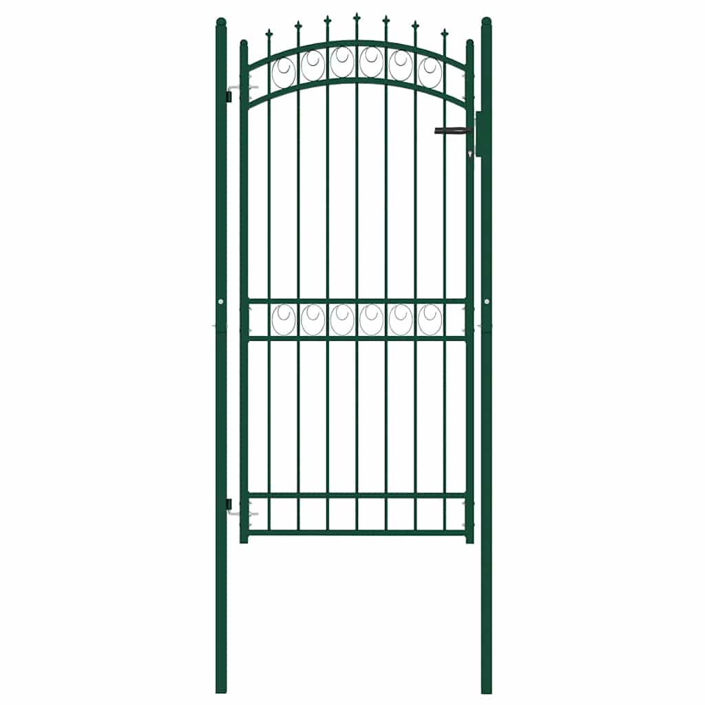 Vidaxxl portail avec pointes de lance 100x200 cm acier vert