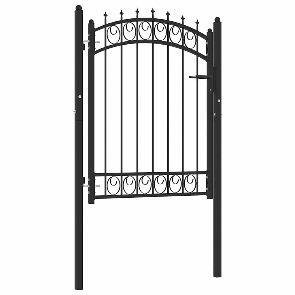 Port vidaxl avec lance de 100x125 cm en acier noir