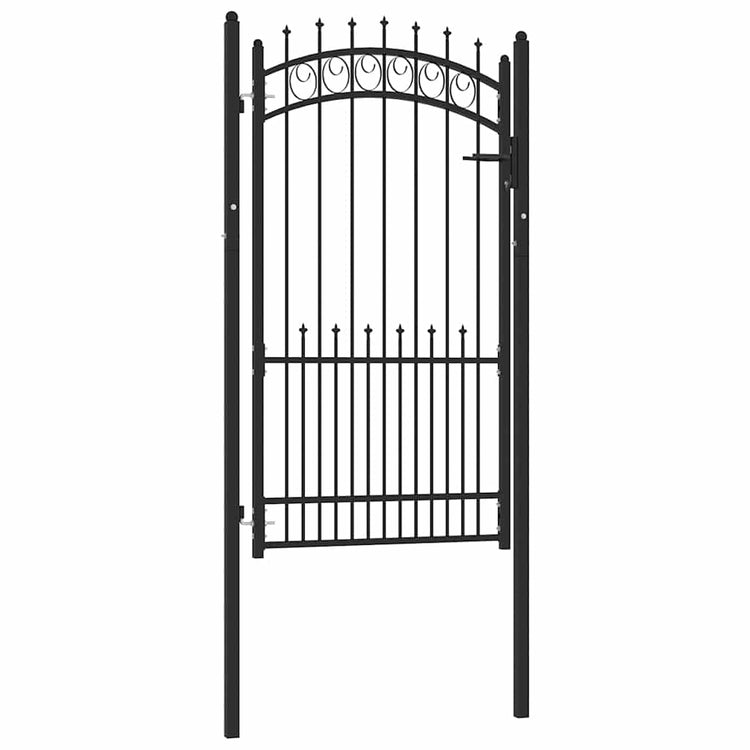 Port vidaxl avec lance de 100x175 cm en acier noir