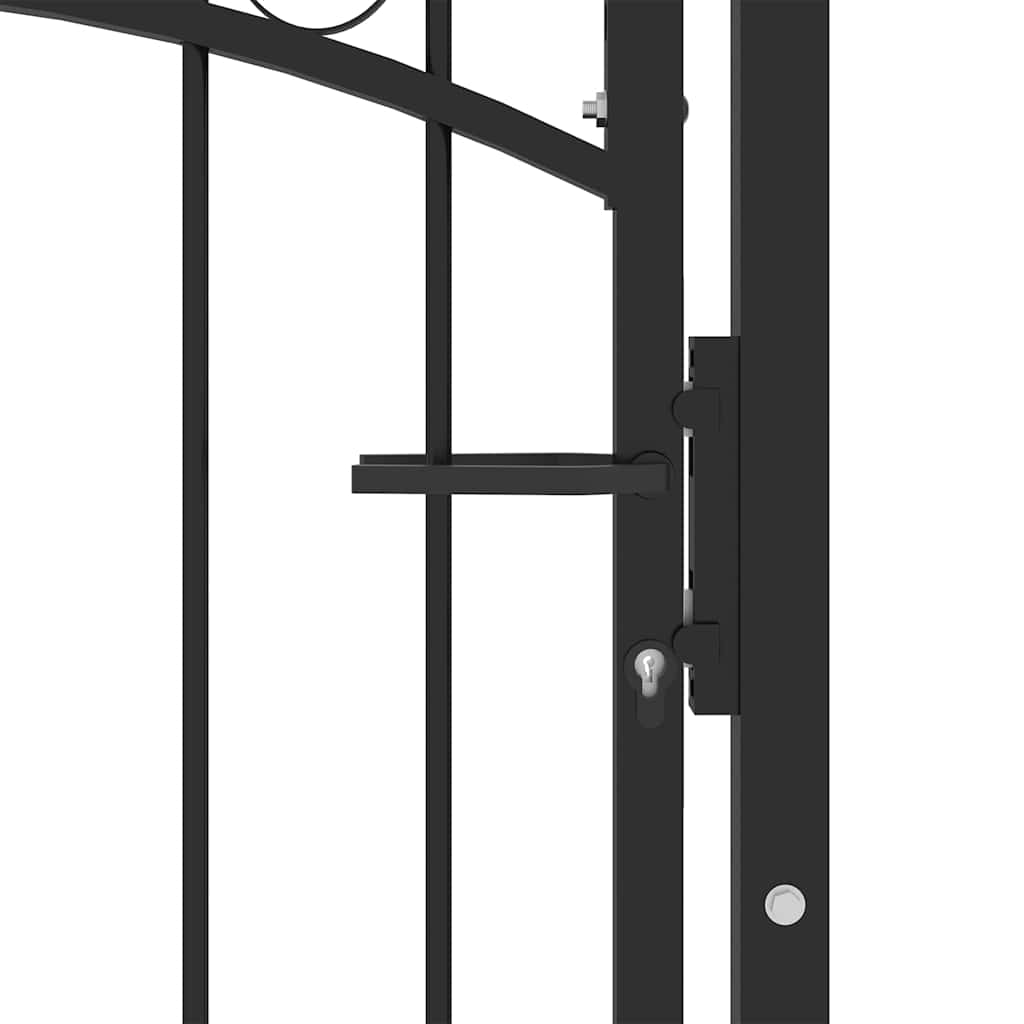 Vidaxx porte de clôture avec clous noir 100 x 200 cm acier thermolaqué