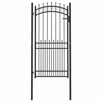 Vidaxx porte de clôture avec clous noir 100 x 200 cm acier thermolaqué