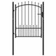 Vidaxx porte de clôture avec clous noir 100 x 125 cm acier thermolaqué