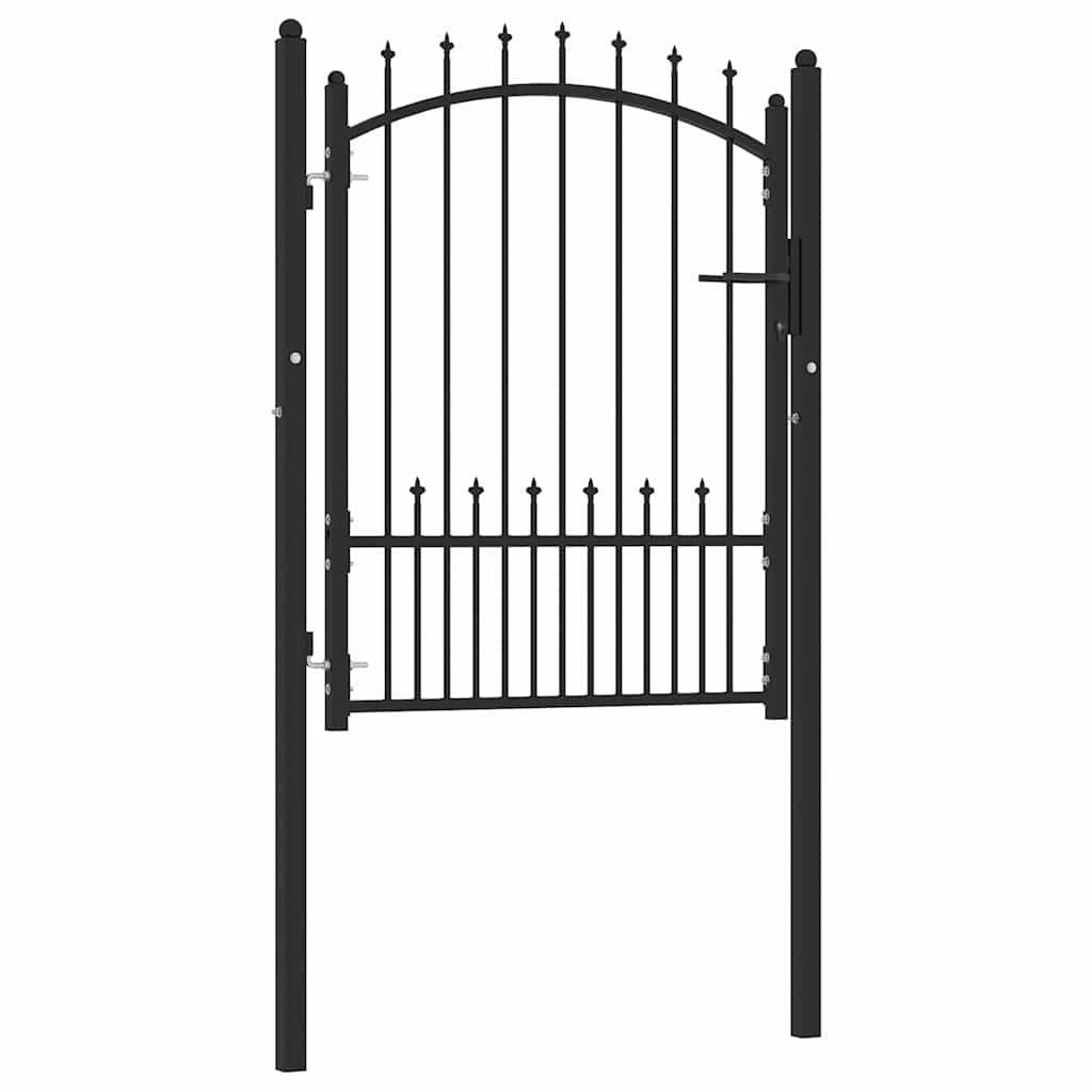 Vidaxx porte de clôture avec clous noir 100 x 125 cm acier thermolaqué