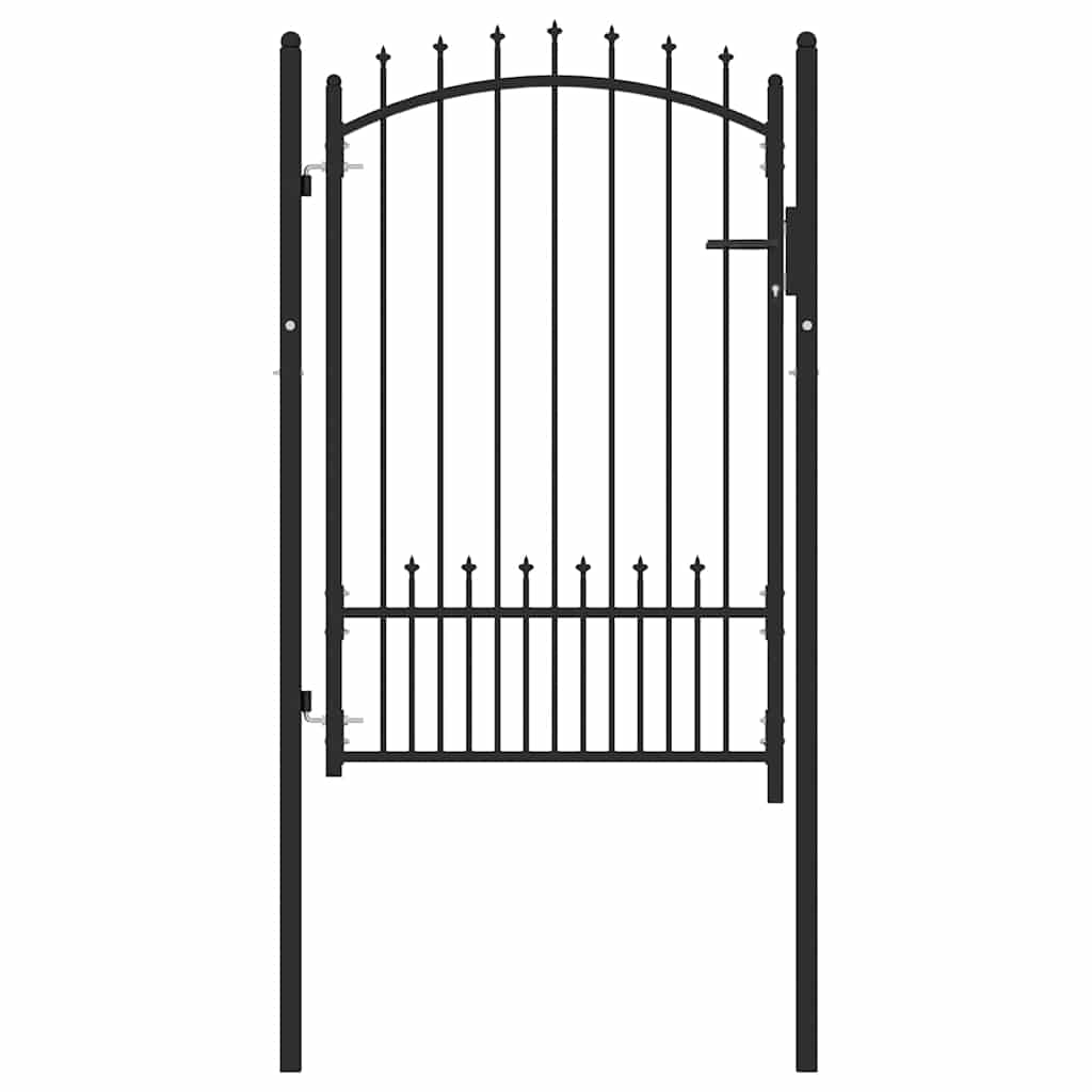 Vidaxx porte de clôture avec clous noir 100 x 150 cm acier thermolaqué