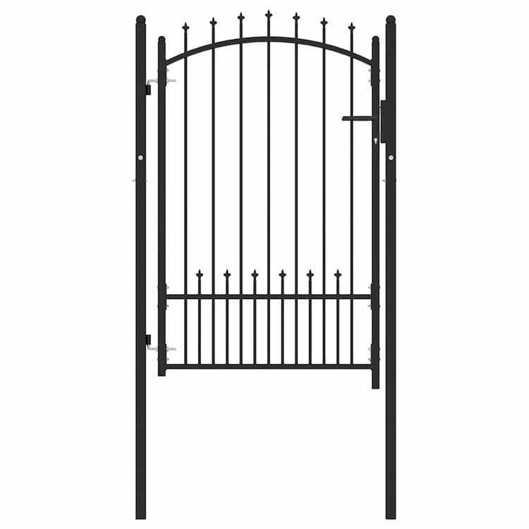 Vidaxx porte de clôture avec clous noir 100 x 150 cm acier thermolaqué