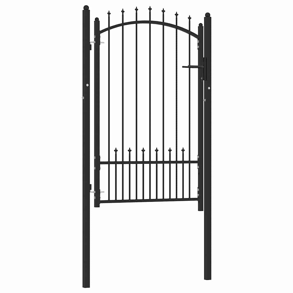 Vidaxx porte de clôture avec clous noir 100 x 150 cm acier thermolaqué