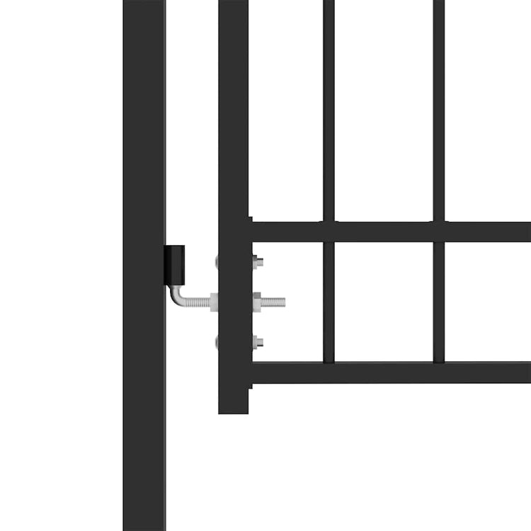 Vidaxx porte de clôture avec clous noir 100 x 175 cm acier thermolaqué