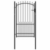 Vidaxx porte de clôture avec clous noir 100 x 175 cm acier thermolaqué