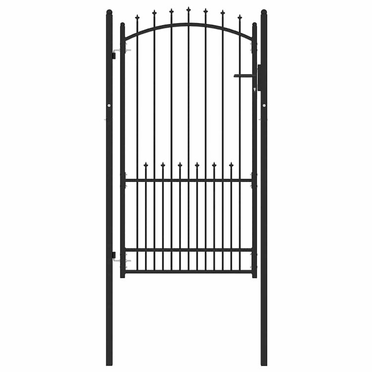 Vidaxx porte de clôture avec clous noir 100 x 175 cm acier thermolaqué