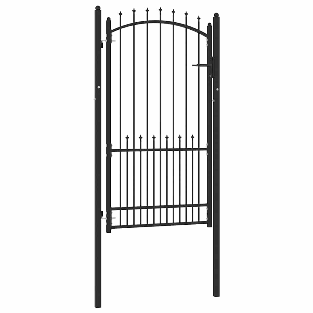 Vidaxx porte de clôture avec clous noir 100 x 175 cm acier thermolaqué
