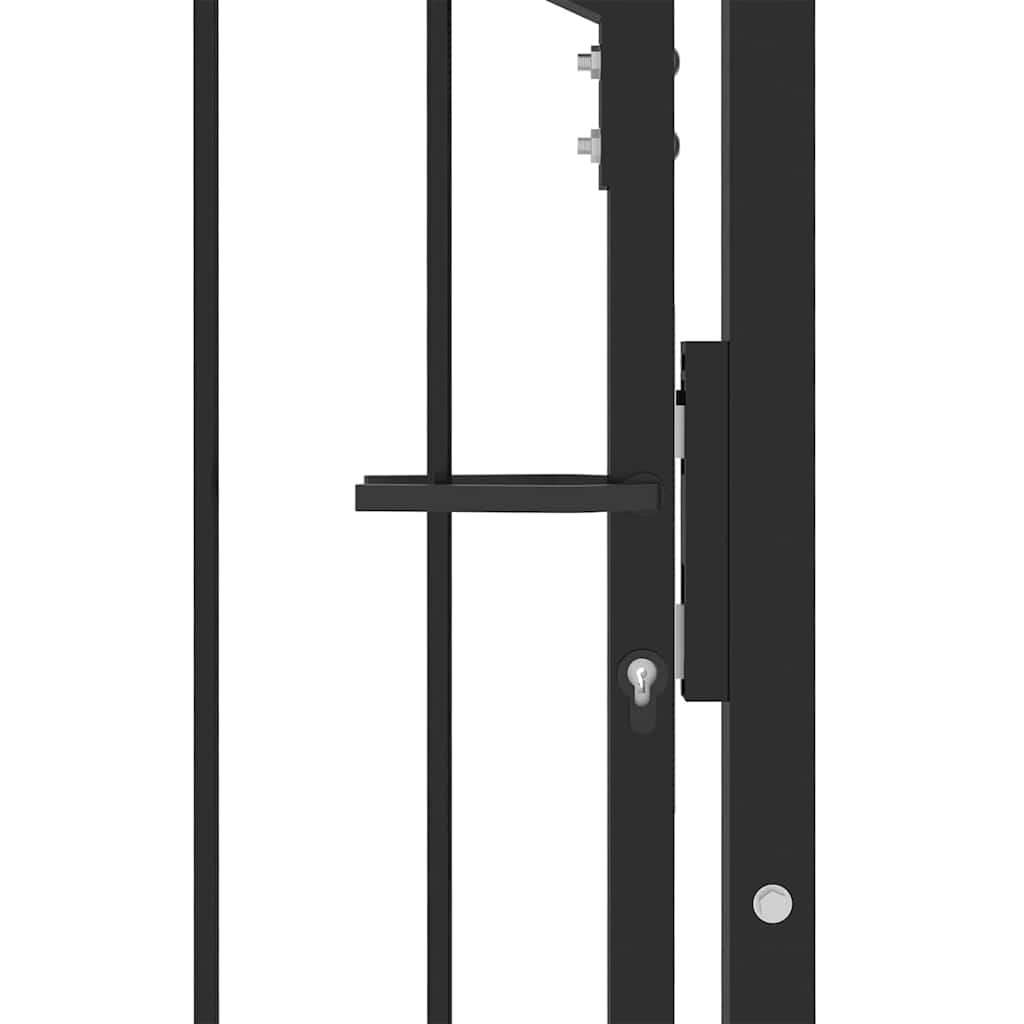 Vidaxx porte de clôture avec clous noir 100 x 200 cm acier thermolaqué