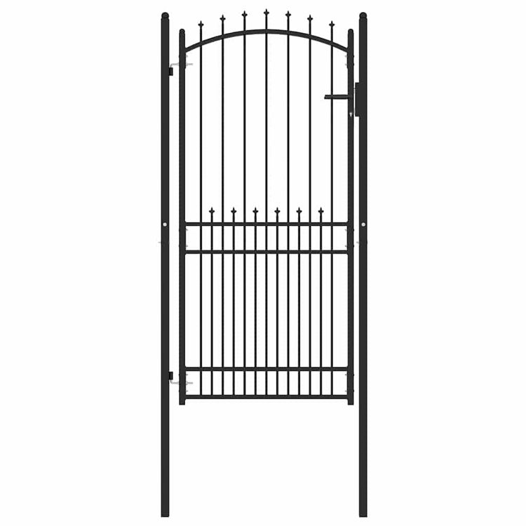 Vidaxx porte de clôture avec clous noir 100 x 200 cm acier thermolaqué