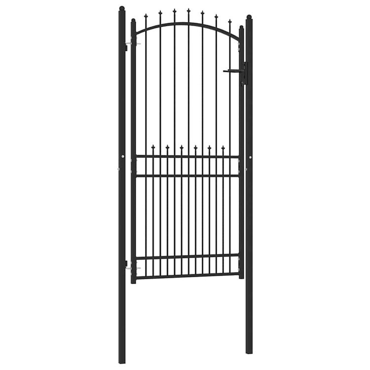 Vidaxx porte de clôture avec clous noir 100 x 200 cm acier thermolaqué