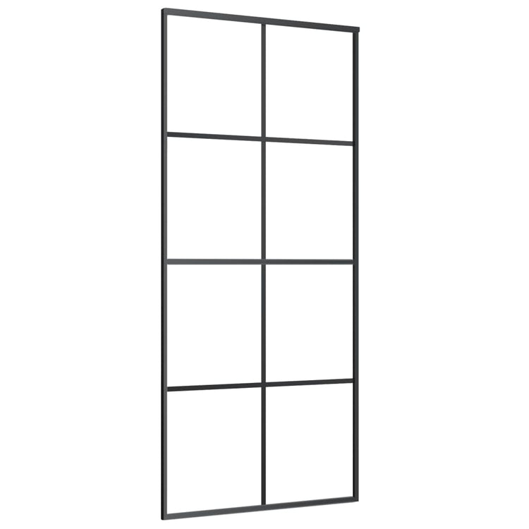 Vidaxl Gliding Porte 90x205 cm Aluminium et verre ESG noir