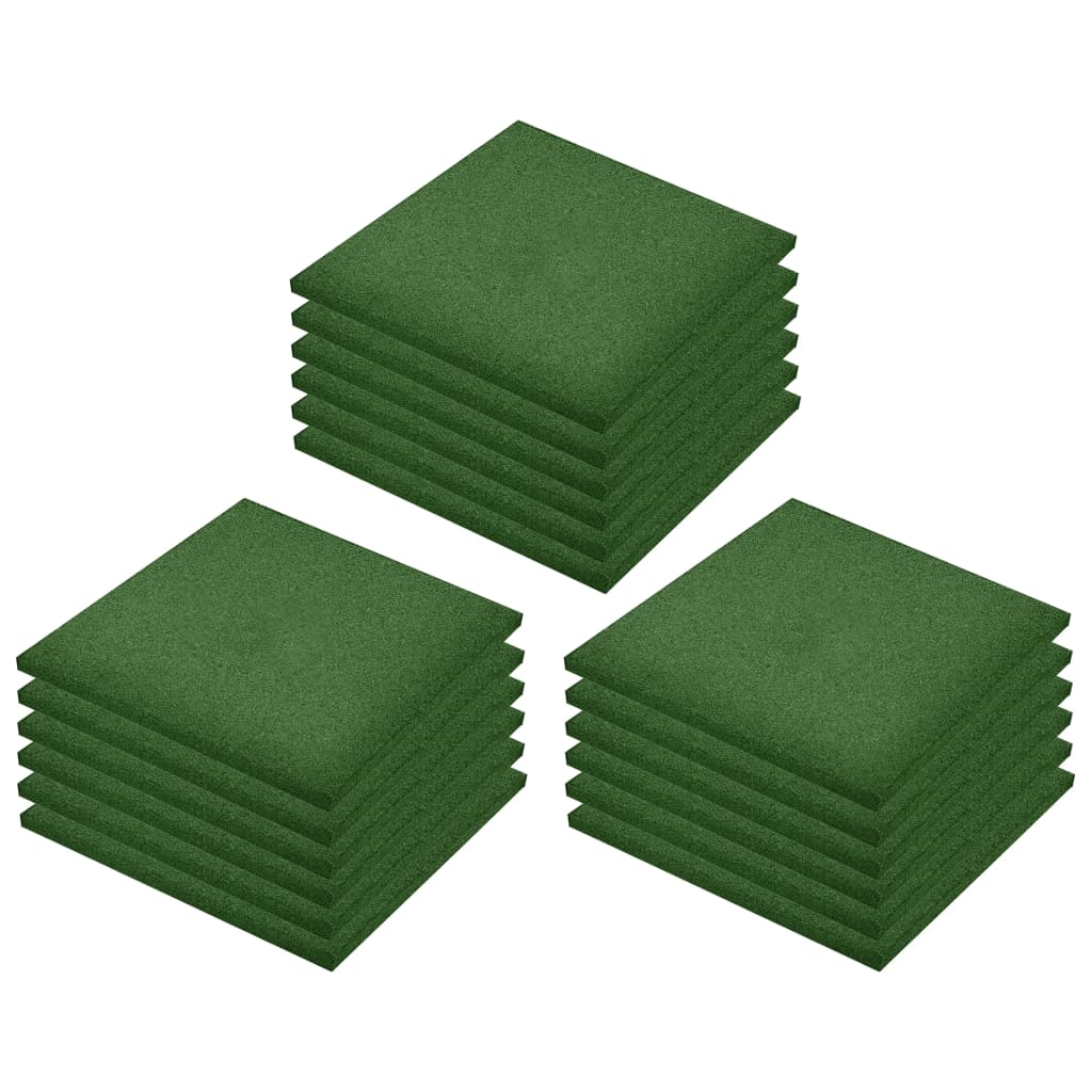 Carreaux de valt vidaxl 18 ST 50x50x3 cm en caoutchouc vert