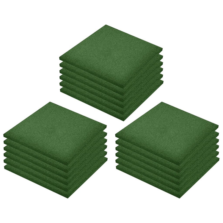 Carreaux de valt vidaxl 18 ST 50x50x3 cm en caoutchouc vert
