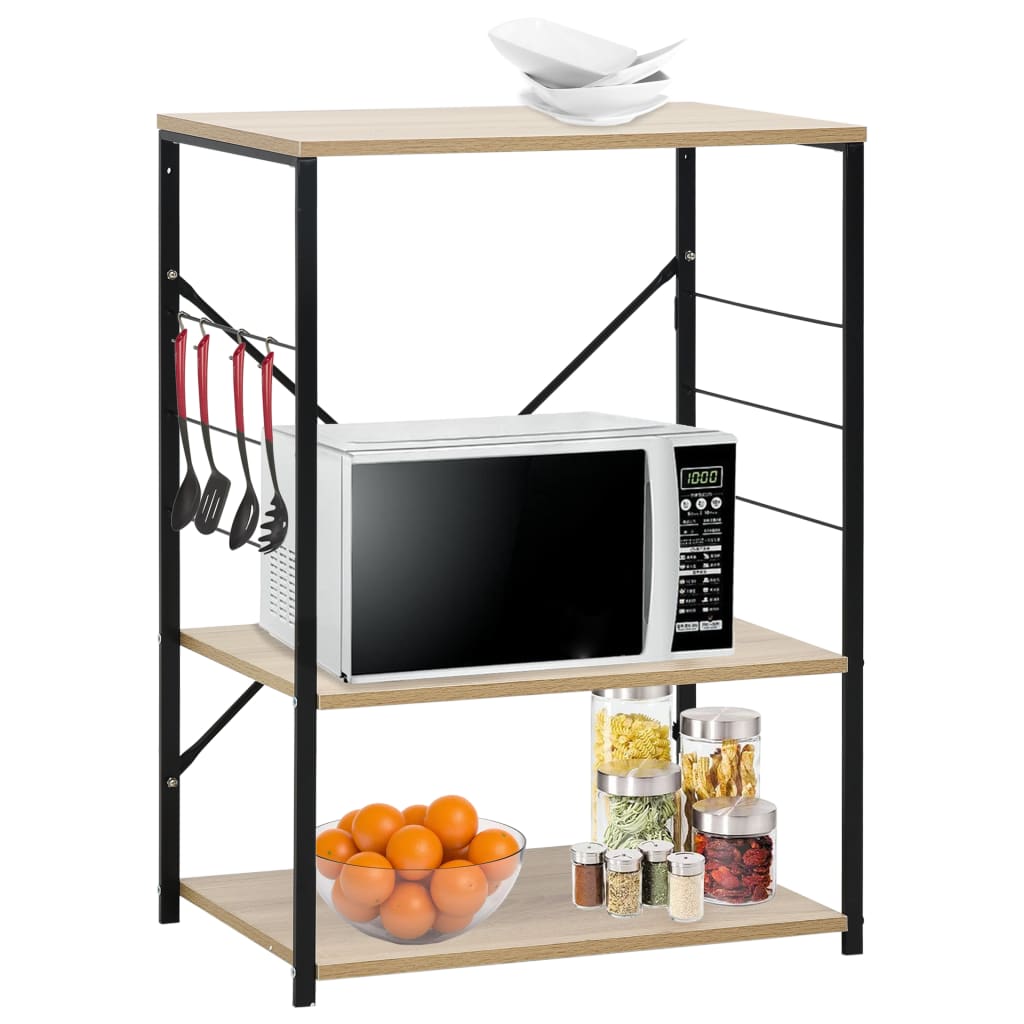 Vidaxl Microwave Armoire 60x39.6x79,5 cm Bois transformé en noir et couleur de chêne