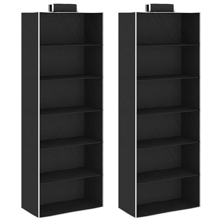 Vidaxl organisateurs de vêtements suspendus 2 pcs avec 6 étagères en tissu