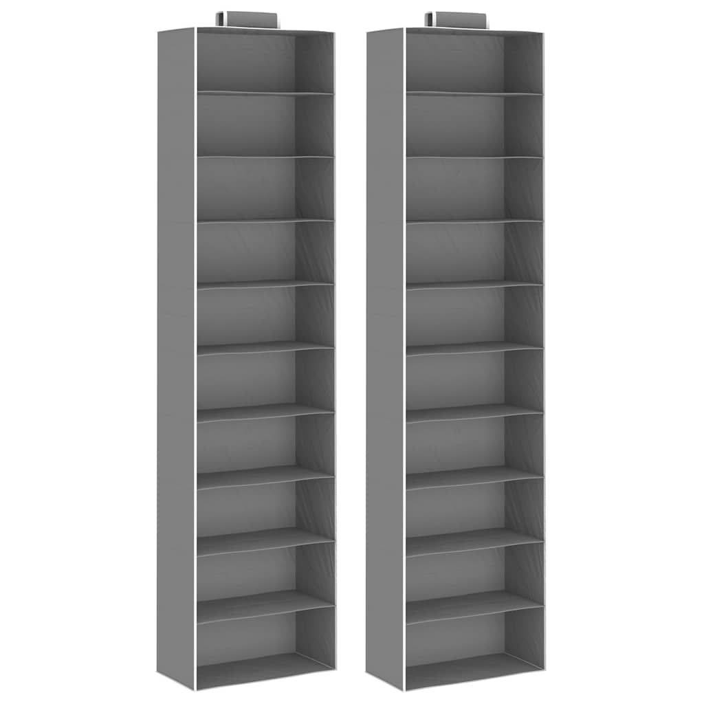 Vidaxl organisateurs de vêtements suspendus 2 pcs avec 10 étagères de tissu