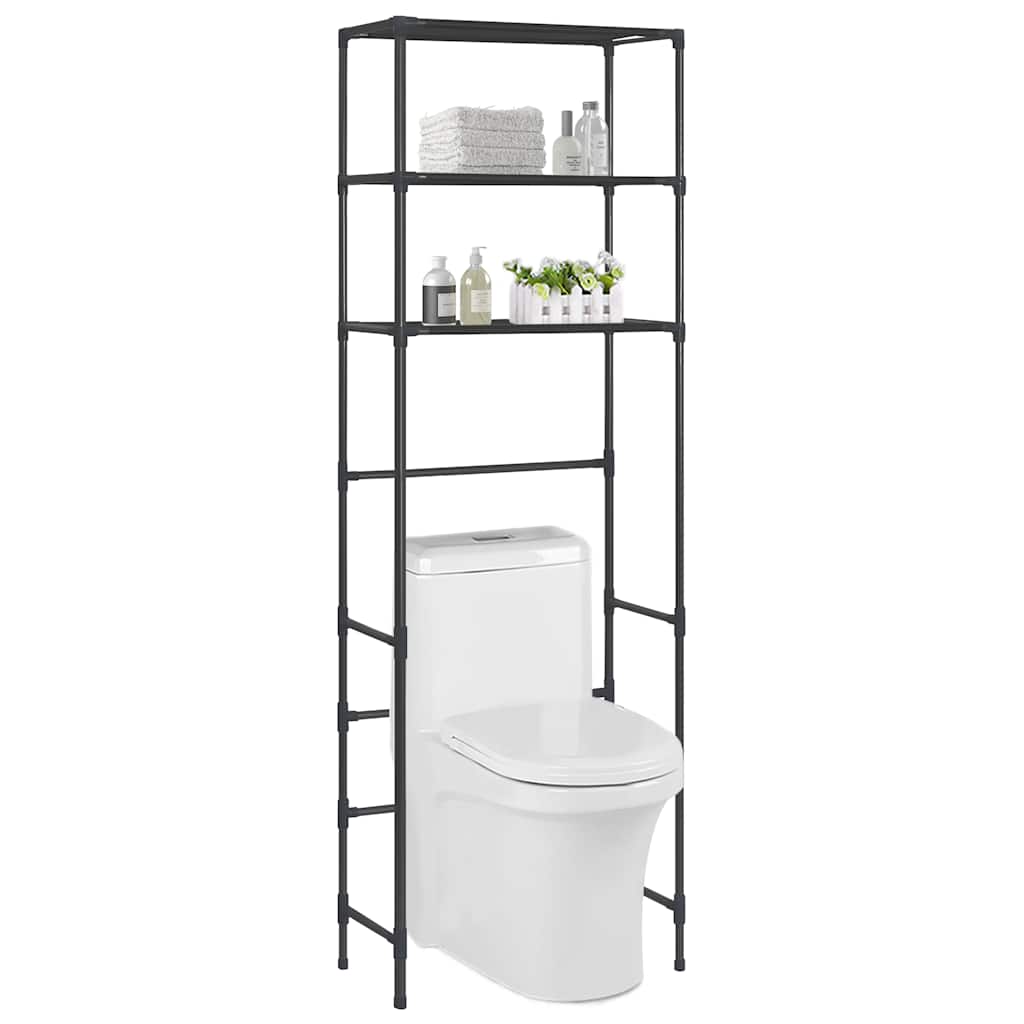 Rack de stockage Vidaxl pour à l'étage à 3 couches 53x28x169 cm noir