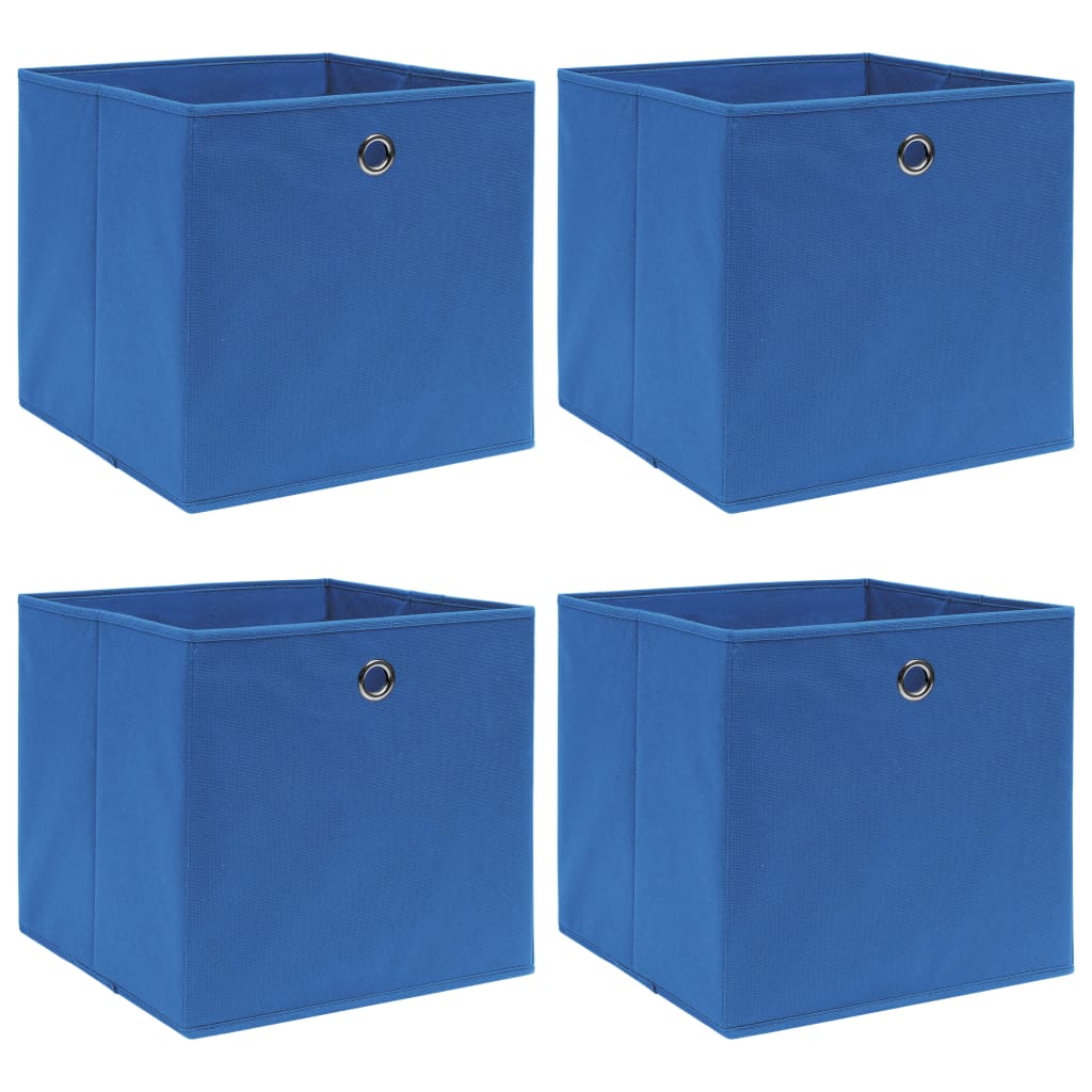 Boîtes de rangement Vidaxl 4 PCS 32x32x32 cm Fabric bleu
