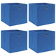 Boîtes de rangement Vidaxl 4 PCS 32x32x32 cm Fabric bleu
