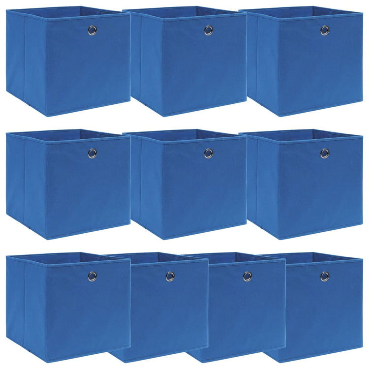 Boîtes de rangement Vidaxl 10 PCS 32x32x32 cm Fabric bleu
