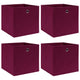 Boîtes de rangement Vidaxl 4 PCS 32x32x32 cm Tissu rouge foncé