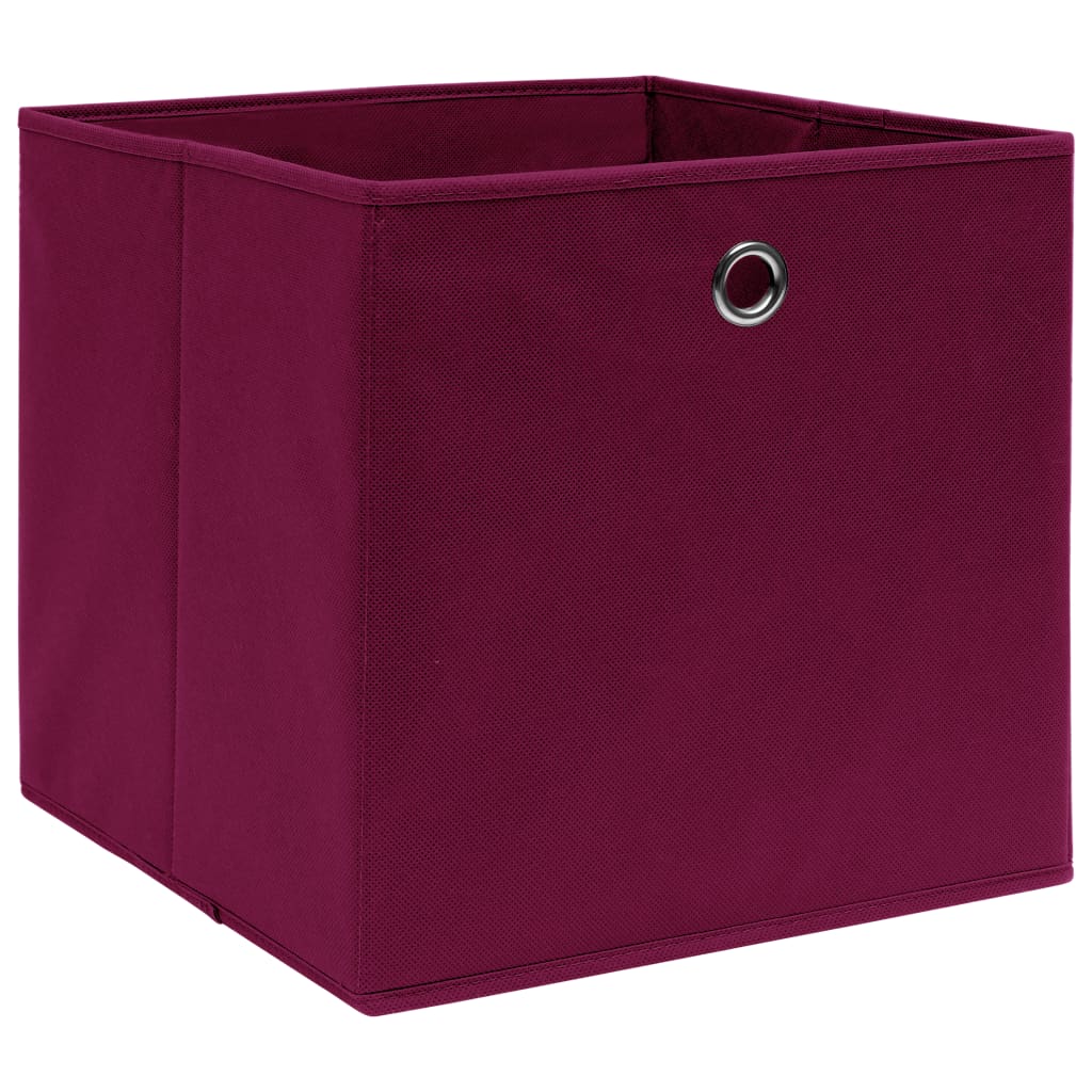 Boîtes de rangement Vidaxl 4 PCS 32x32x32 cm Tissu rouge foncé