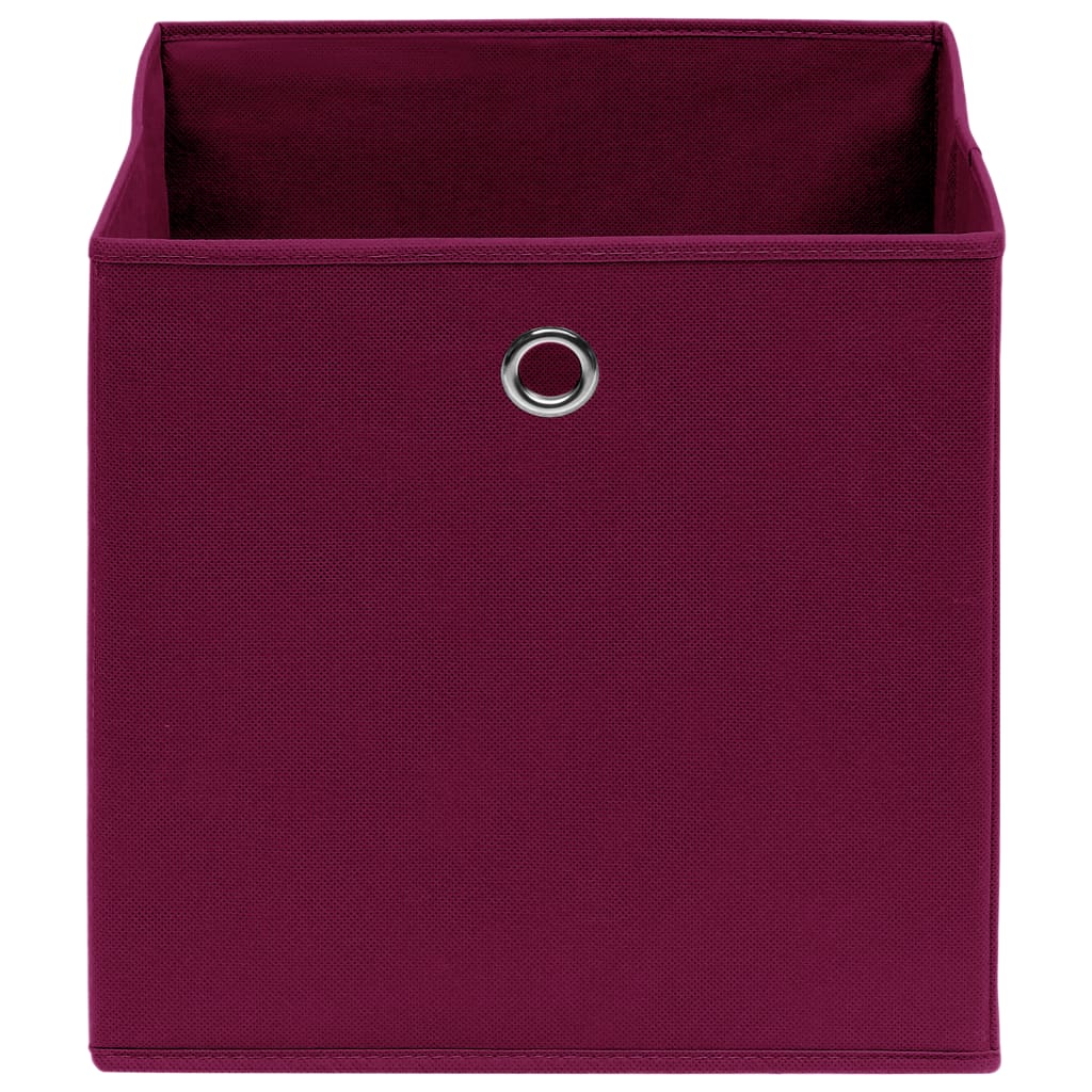 Boîtes de rangement Vidaxl 4 PCS 32x32x32 cm Tissu rouge foncé