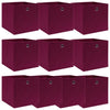 Boîtes de rangement Vidaxl 10 PCS 32x32x32 cm Tissu rouge foncé