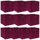 Boîtes de rangement Vidaxl 10 PCS 32x32x32 cm Tissu rouge foncé