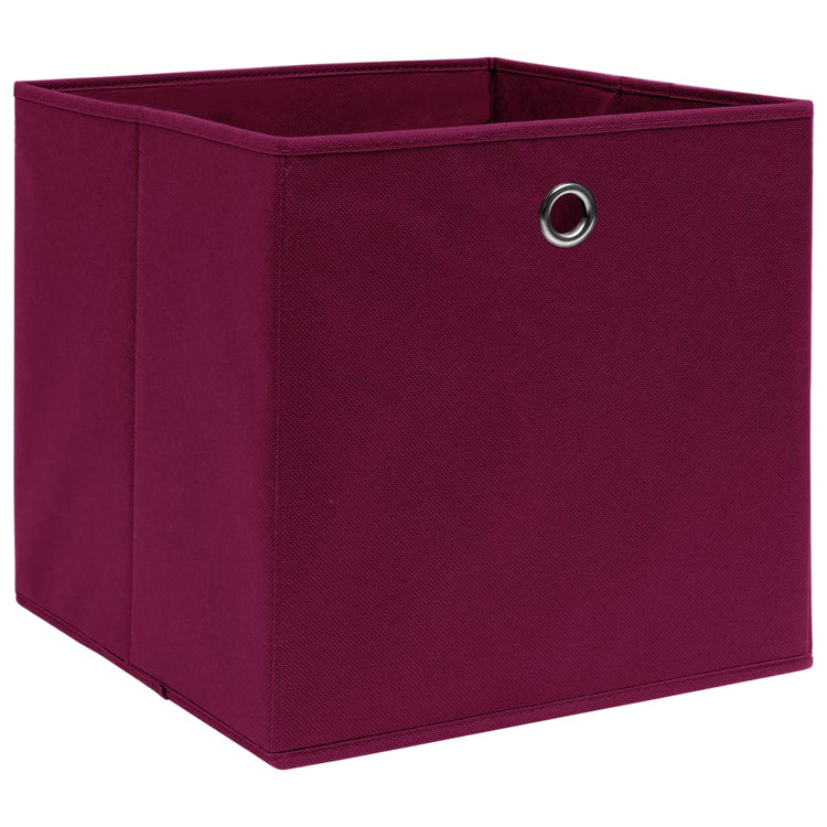 Boîtes de rangement Vidaxl 10 PCS 32x32x32 cm Tissu rouge foncé