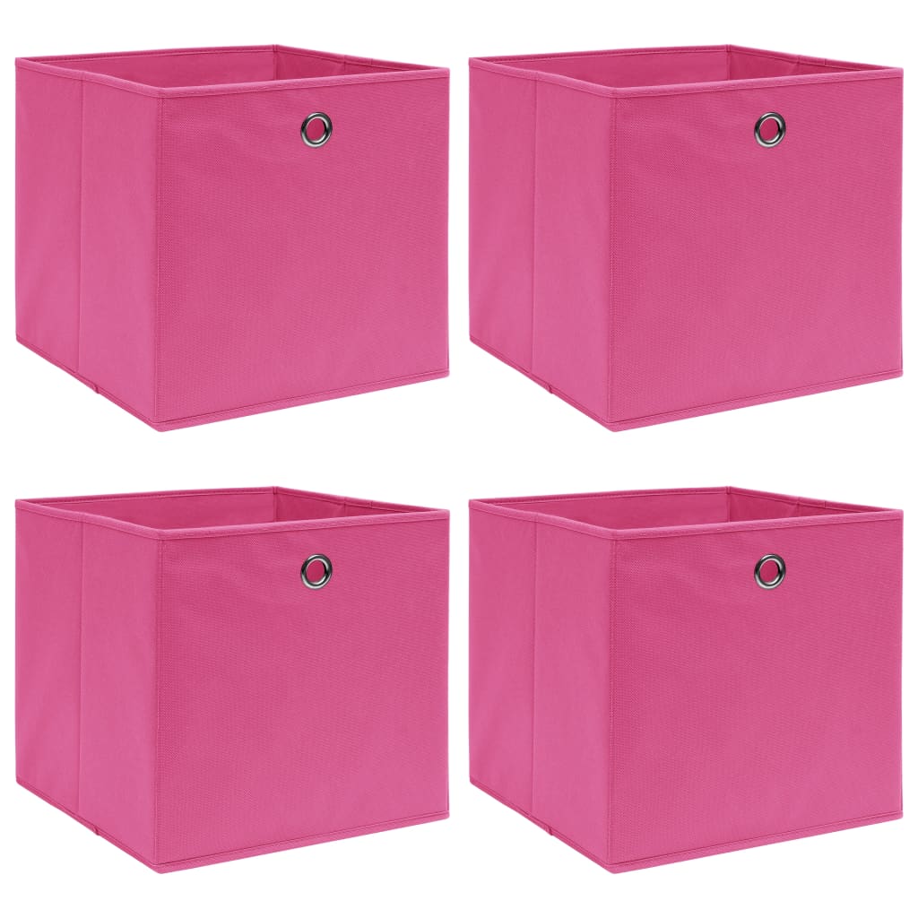 Boîtes de rangement Vidaxl 4 PCS 32x32x32 cm Fabric rose