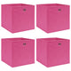 Boîtes de rangement Vidaxl 4 PCS 32x32x32 cm Fabric rose
