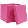 Boîtes de rangement Vidaxl avec couvercle 4 PCS 32x32x32 cm Fabric rose