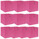 Boîtes de rangement Vidaxl 10 PCS 32x32x32 cm Fabric rose