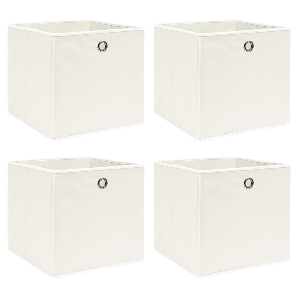 Boîtes de rangement Vidaxl 4 PCS 32x32x32 cm Fabric blanc