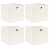 Boîtes de rangement Vidaxl 4 PCS 32x32x32 cm Fabric blanc - afbeelding 1