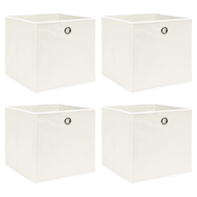 Boîtes de rangement Vidaxl 4 PCS 32x32x32 cm Fabric blanc
