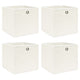Boîtes de rangement Vidaxl 4 PCS 32x32x32 cm Fabric blanc