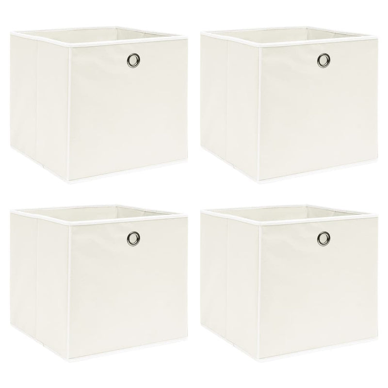 Boîtes de rangement Vidaxl 4 PCS 32x32x32 cm Fabric blanc