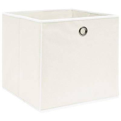 Boîtes de rangement Vidaxl 4 PCS 32x32x32 cm Fabric blanc