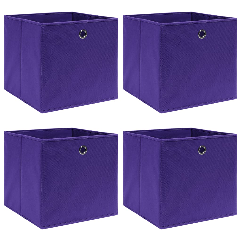 Boîtes de stockage Vidaxl 4 PCS 32x32x32 cm Fabric Purple