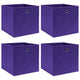 Boîtes de stockage Vidaxl 4 PCS 32x32x32 cm Fabric Purple