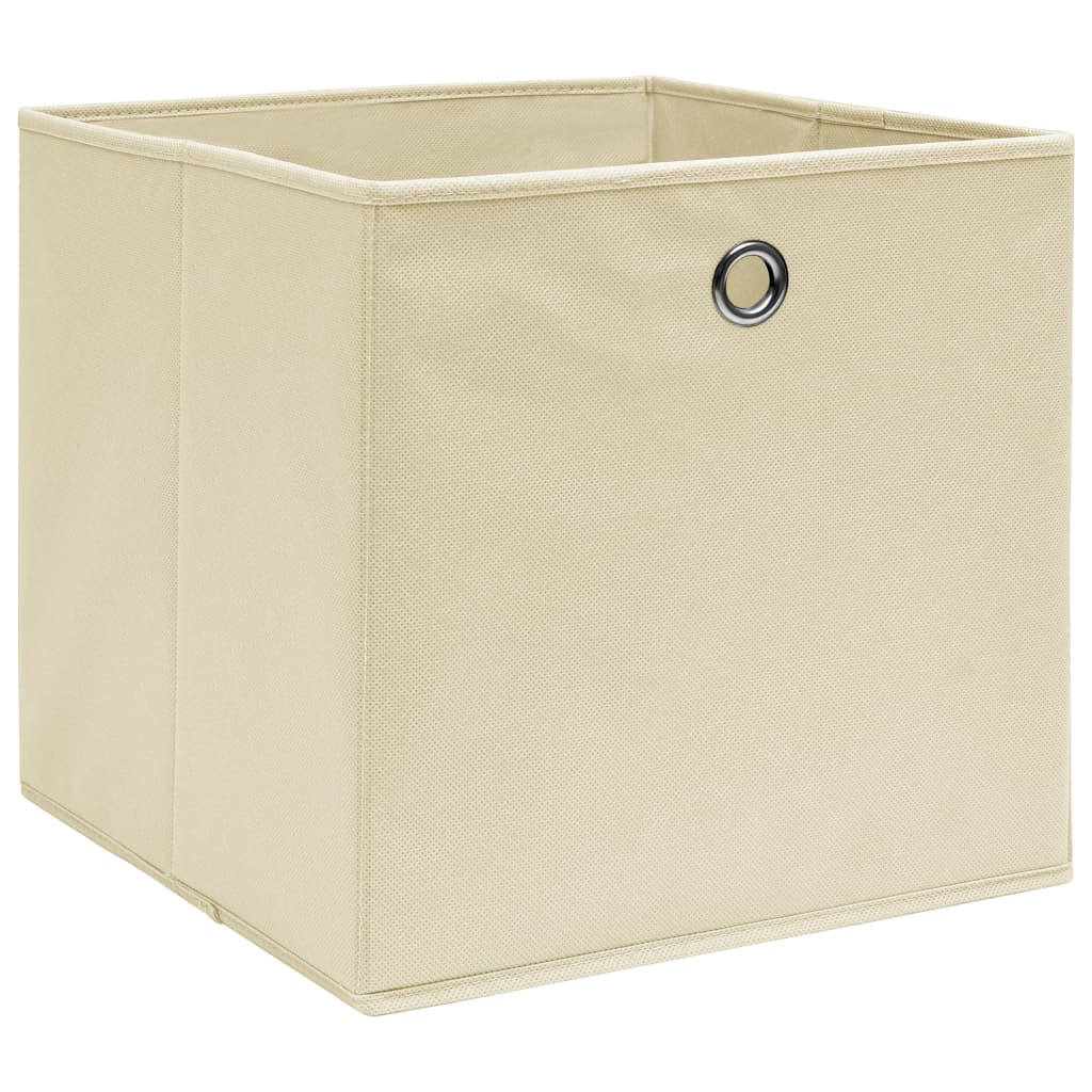 Boîtes de rangement Vidaxl 4 PCS 32x32x32 cm Crème de tissu -colore