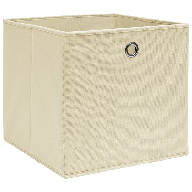 Boîtes de rangement Vidaxl 4 PCS 32x32x32 cm Crème de tissu -colore