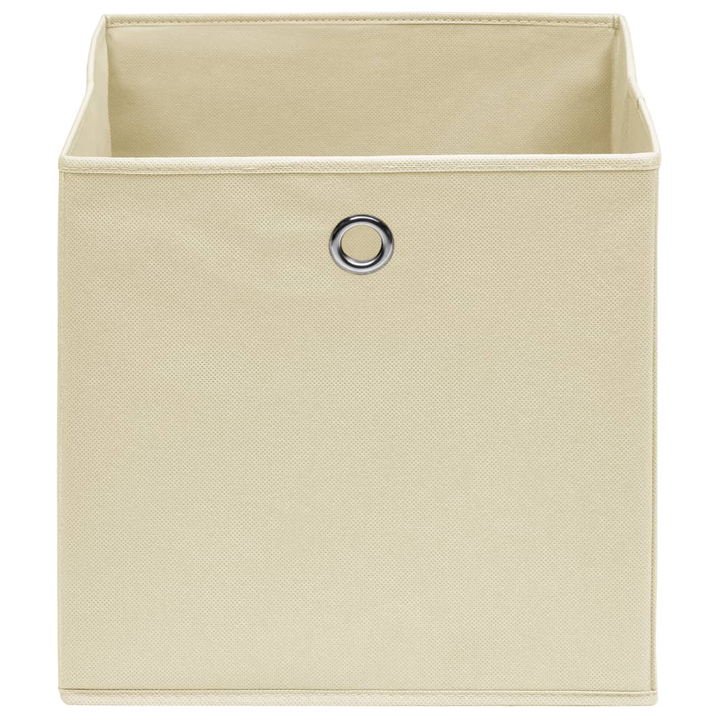 Boîtes de rangement Vidaxl 4 PCS 32x32x32 cm Crème de tissu -colore