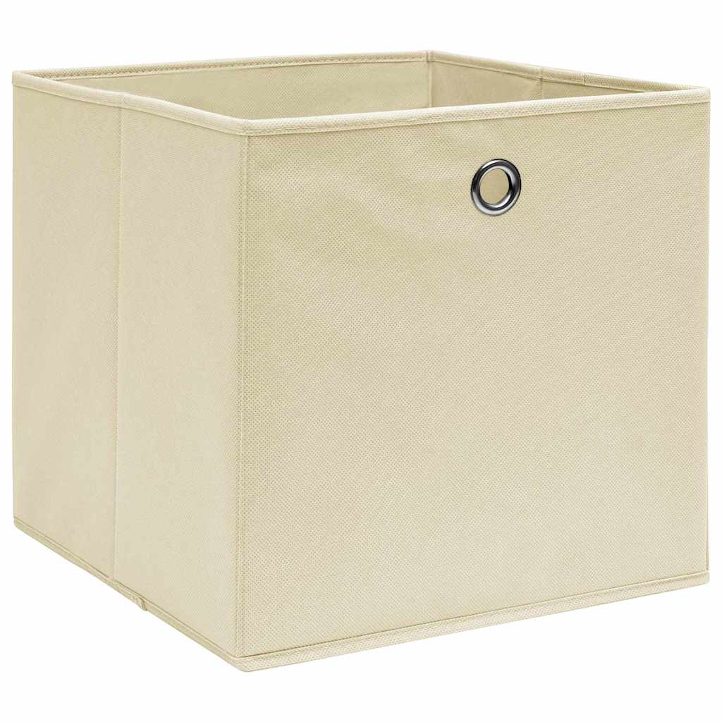 Boîtes de rangement Vidaxl 10 PCS 32x32x32 cm Crème de tissu -colore